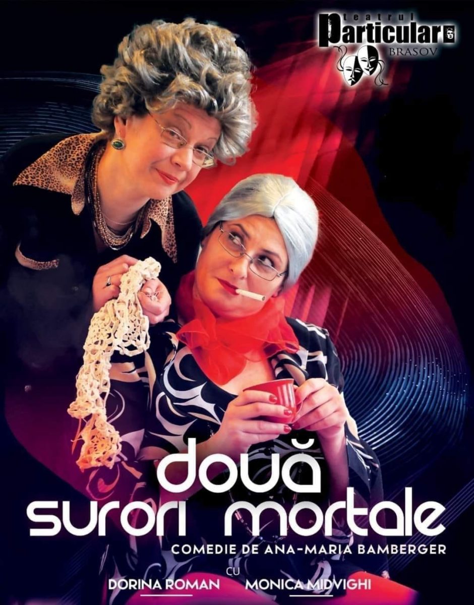 DOUĂ SURORI MORTALE de Ana-Maria Bamberger Clara și Abelina sunt două surori în vârstă, care nu pot trăi una fără cealaltă, împreună nici atât.Cu toate acestea, Clara o convinge pe Abelina să-și vândă apartamentul și să se mute la ea, pentru a-l ajuta pe Dimi, fiul neînțeles al Abelinei și nepotul mult iubit al Clarei, să demareze o carieră întârziată. Acum cele doua surori locuiesc împreună și nu ezită să-și creeze zilnic varianta lor de mic infern. 🎭 O comedie cu: Dorina Roman și Monica Midvighi ☆ Spectacol invitat la Festivalul Internațional de Teatru COMIC 7B Buzău 2020